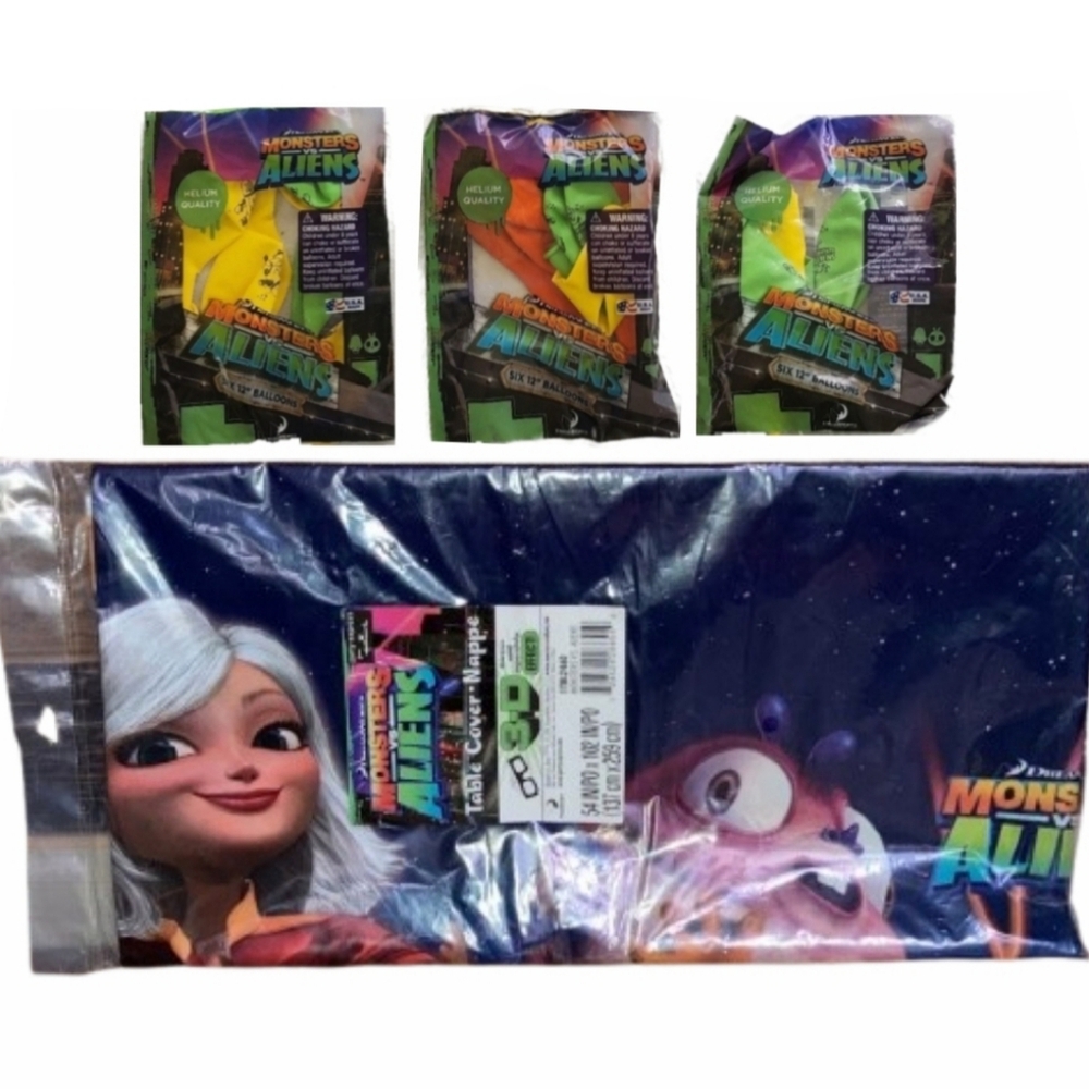 ❗Monsters Vs Aliens Birthday Party Decorations Bundle RARE❗